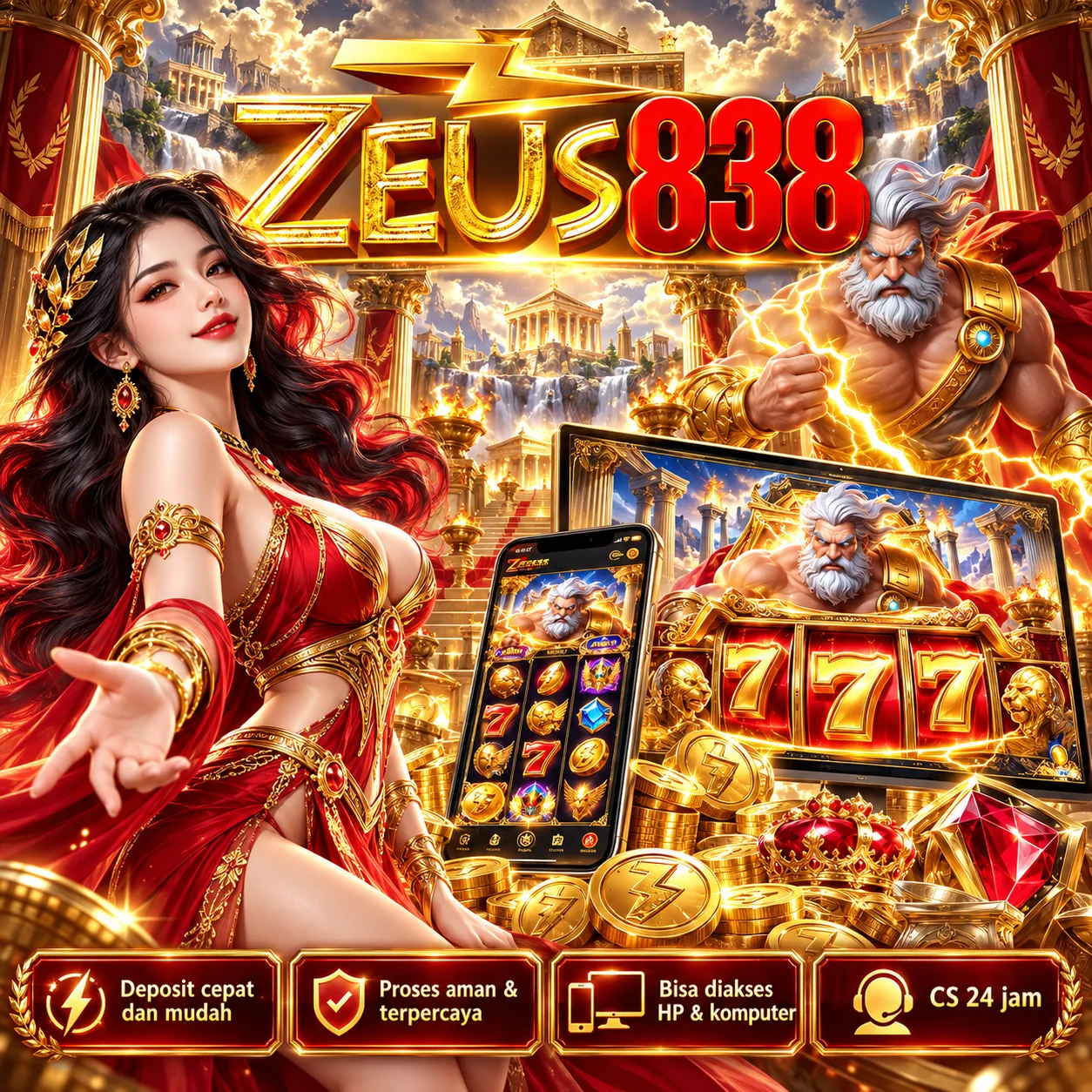 Banner ZEUS838 FREE persegi untuk artikel beranda